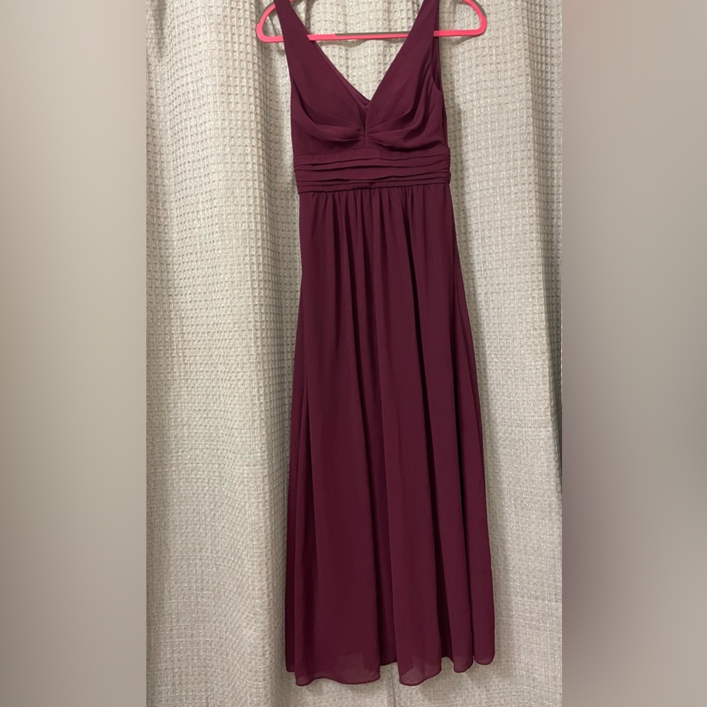 Ruby/Burgundy maxi chiffon dress, Lulu’s